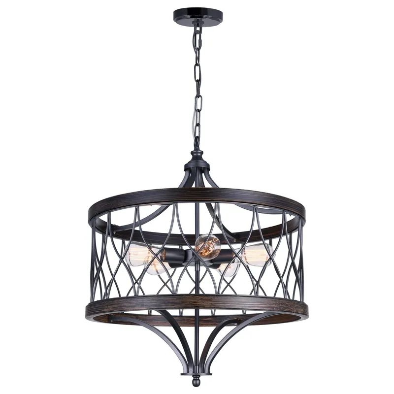 Amazon 5 Light Drum Shade Chandelier With Gun Metal Finish — CWI Lighting LED Pendant Lights  