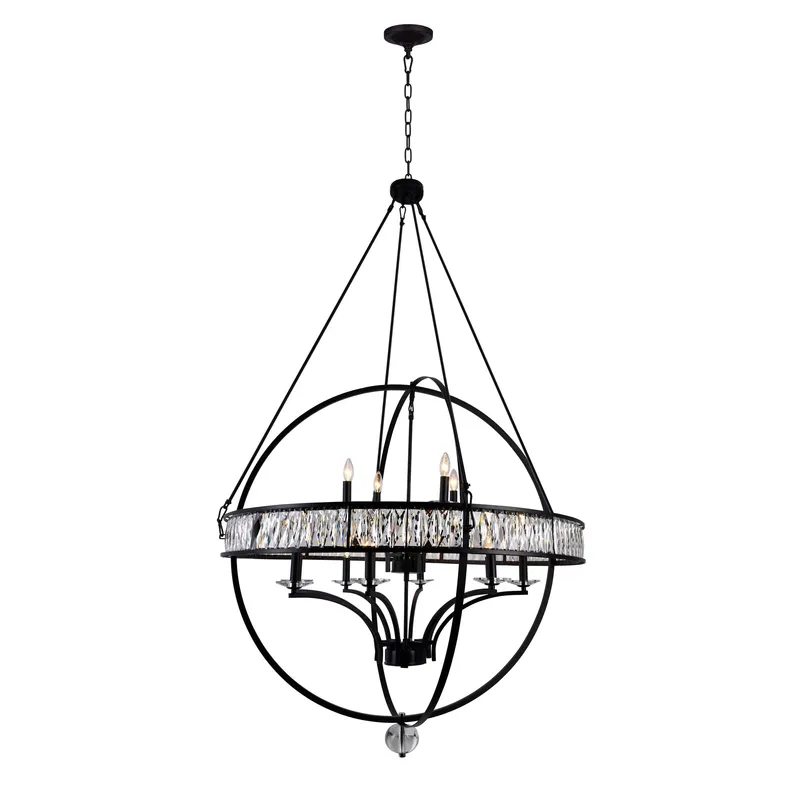 Arkansas 12 Light Black Chandelier — CWI Lighting LED Pendant Lights  