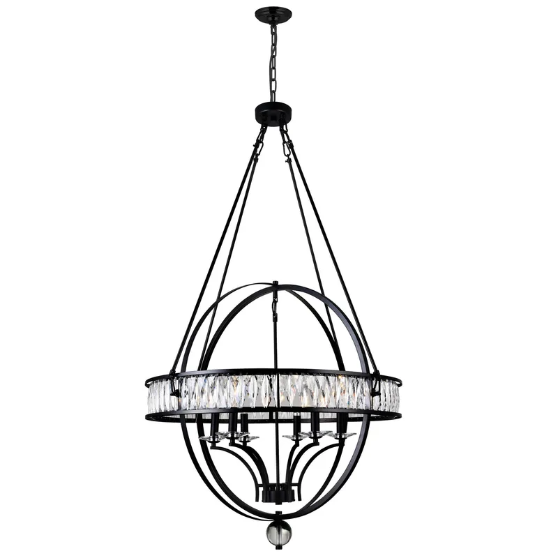 Arkansas 6 Light Black Chandelier — CWI Lighting LED Pendant Lights  