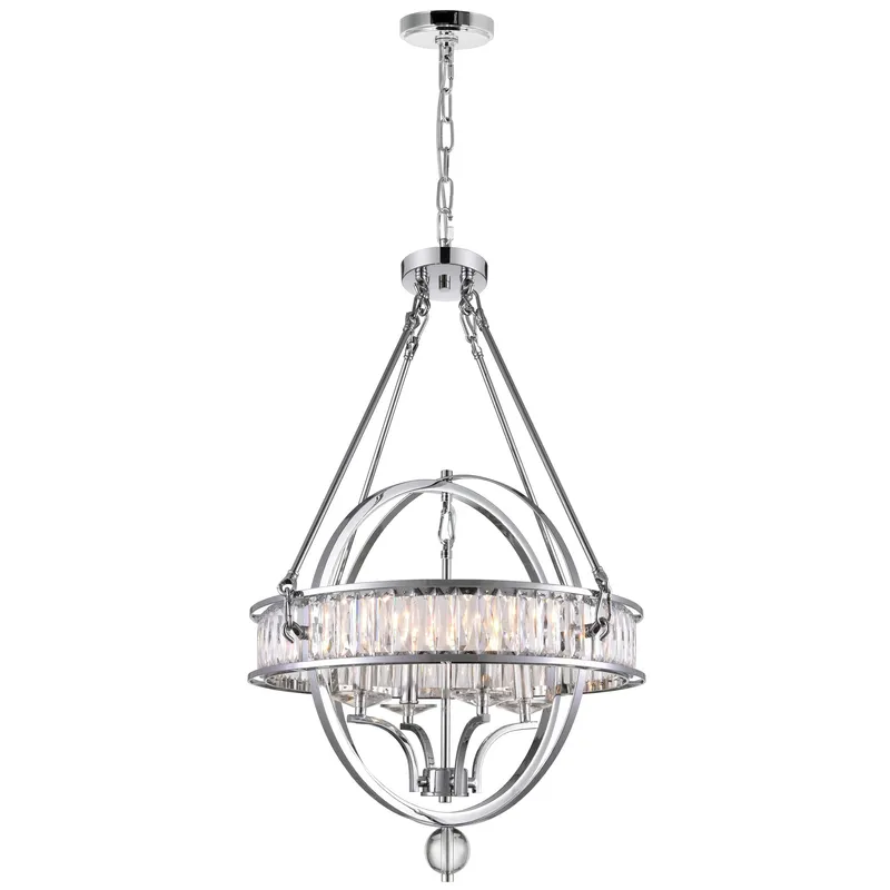 Arkansas 4 Light Chrome Chandelier — CWI Lighting LED Pendant Lights  