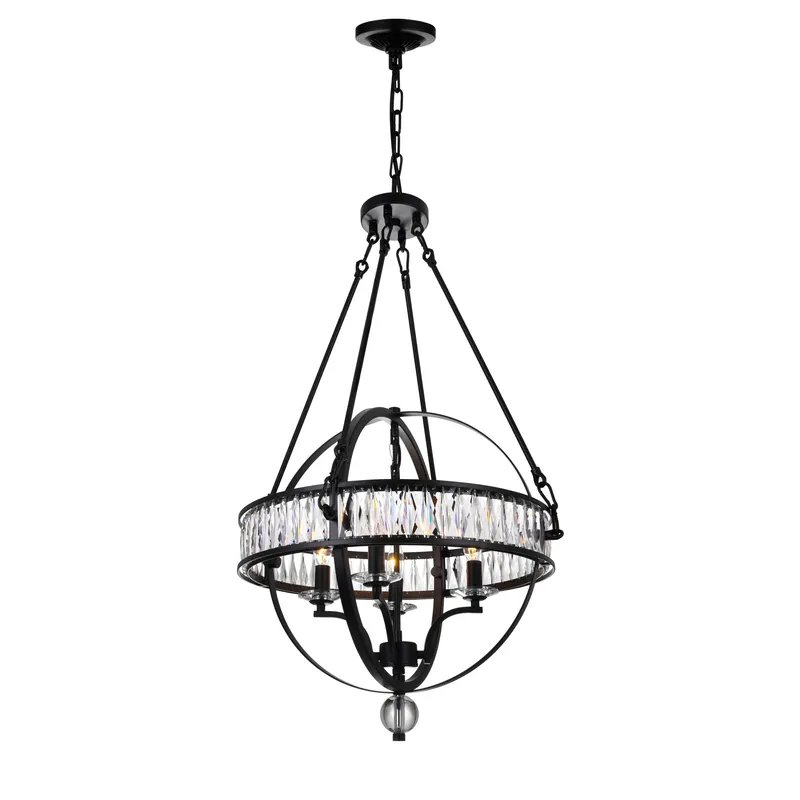 Arkansas 4 Light Black Chandelier — CWI Lighting LED Pendant Lights  