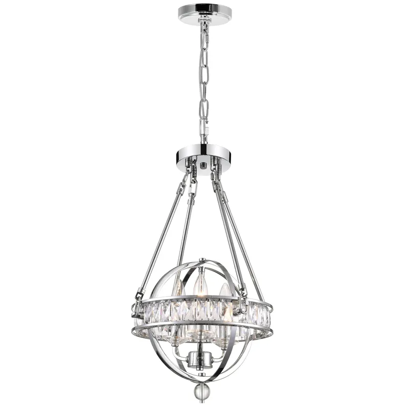 Arkansas 3 Light Chrome Mini Pendant — CWI Lighting LED Pendant Lights  