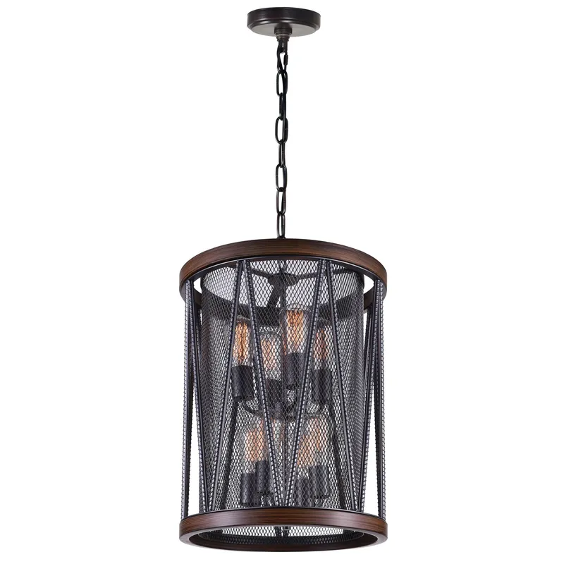 Parsh 8 Light Drum Shade Chandelier With Pewter Finish — CWI Lighting LED Pendant Lights  