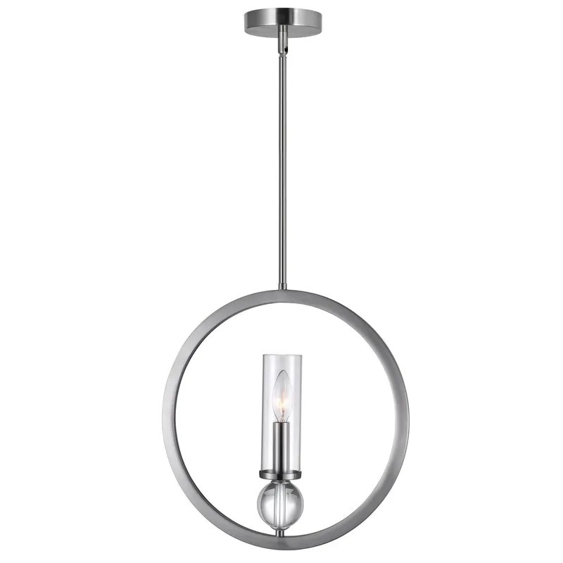 Elton 1 Light Pendant With Satin Nickel Finish — CWI Lighting LED Pendant Lights  