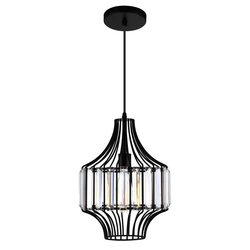 Alethia 1 Light Black Pendant — CWI Lighting LED Pendant Lights  