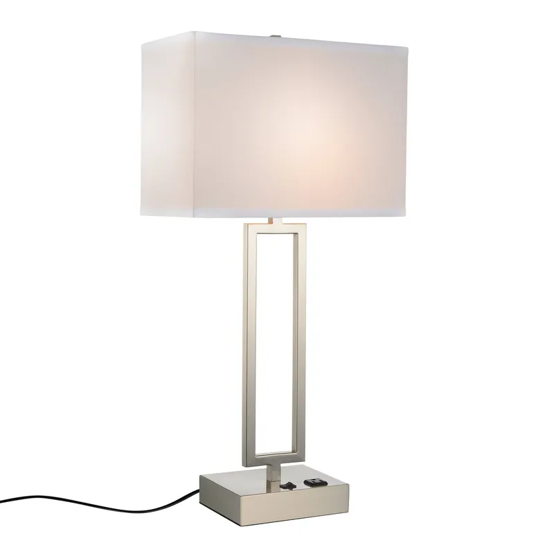 Torren 1 Light 14in Satin Nickel Table Lamp — CWI Lighting LED General Lighting  