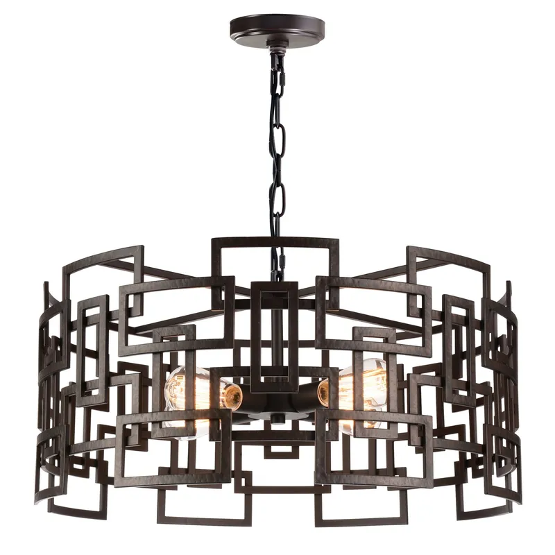 Litani 4 Light Down Chandelier With Brown Finish — CWI Lighting LED Pendant Lights  