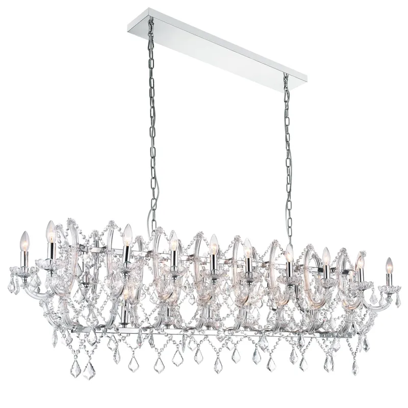Aleka 24 Light Candle Chandelier With Chrome Finish — CWI Lighting LED Pendant Lights  