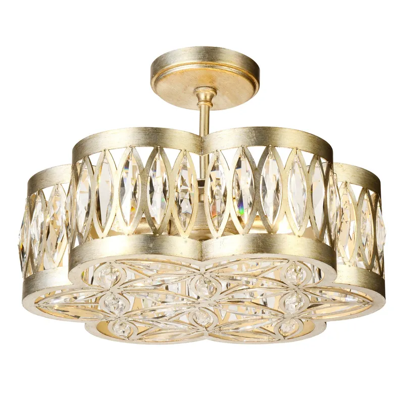 Nova 6 Light 16in Champagne Chandelier — CWI Lighting LED Pendant Lights  