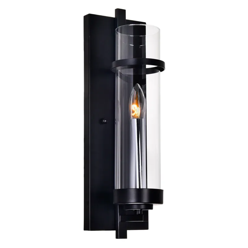 Sierra 1 Light 5in Black Wall Sconce — CWI Lighting LED Wall Lights  