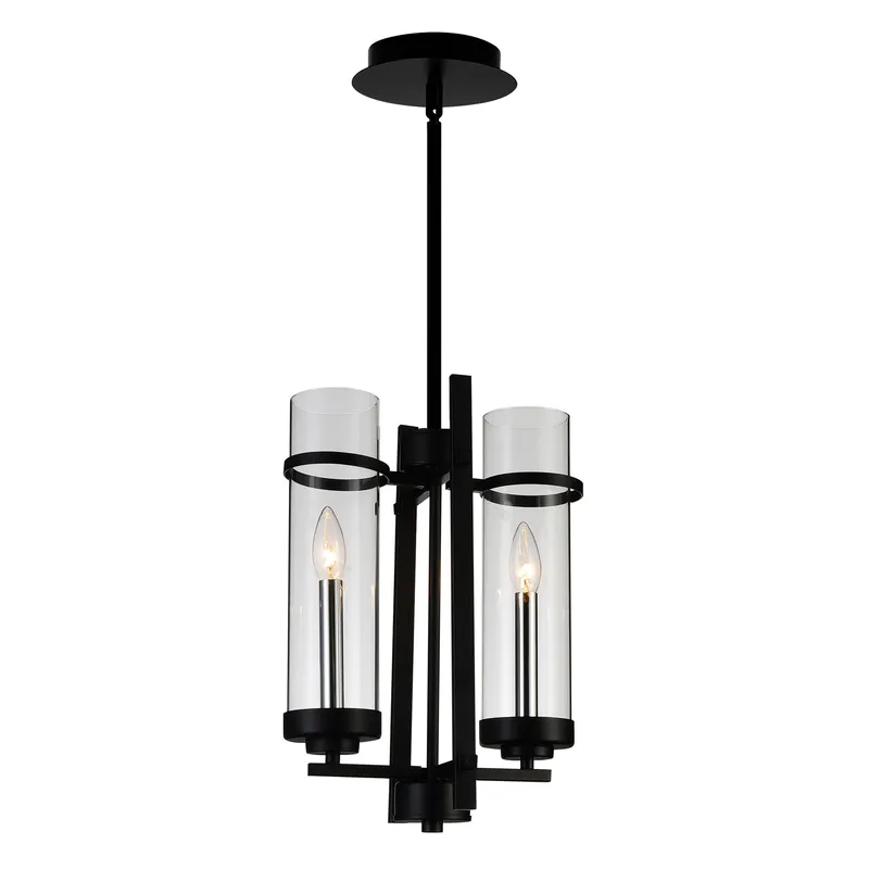 Sierra 2 Light 6in Black Mini Pendant — CWI Lighting LED Pendant Lights  