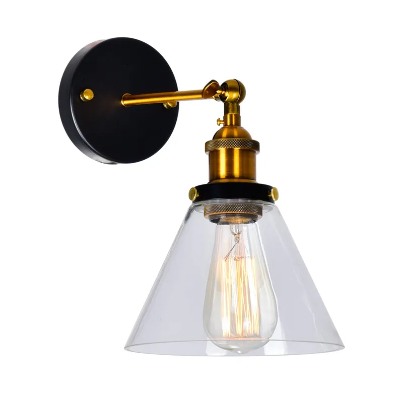 Eustis 1 Light 7in Black & Gold Wall Sconce — CWI Lighting LED Wall Lights  