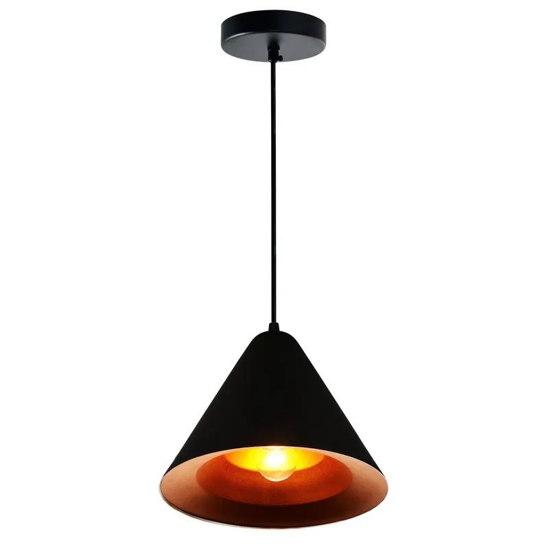 Keila 1 Light Down Pendant With Black & Gold Finish — CWI Lighting LED Pendant Lights  