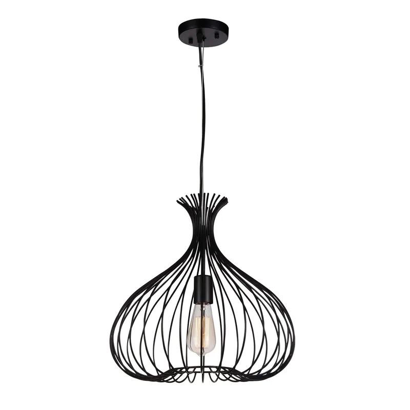 Darleen 1 Light 16in Rustic Black Down Pendant — CWI Lighting LED Pendant Lights  