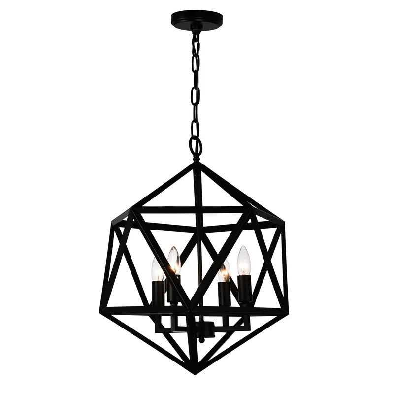 Amazon 4 Light Black Pendant — CWI Lighting LED Pendant Lights  