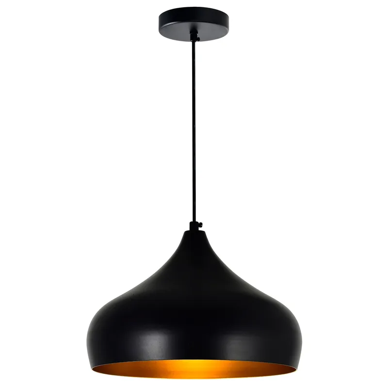 Dynamic 1 Light 16in Black Down Pendant — CWI Lighting LED Pendant Lights  