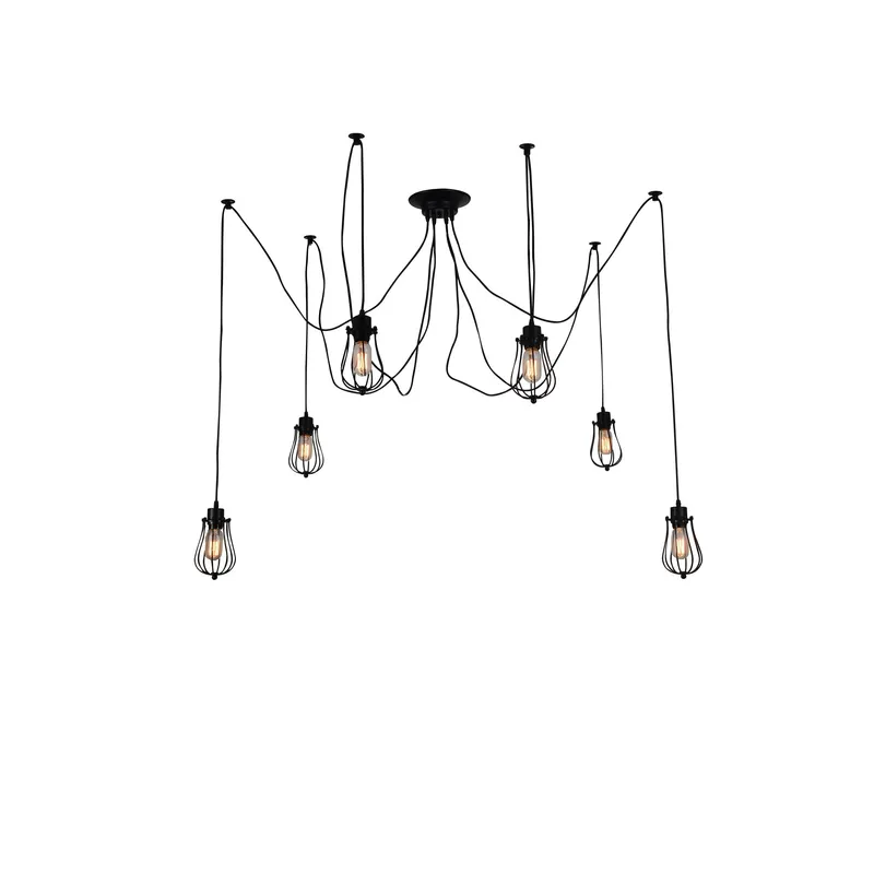 Tomaso 6 Light Black Multi Light Pendant — CWI Lighting LED Pendant Lights  