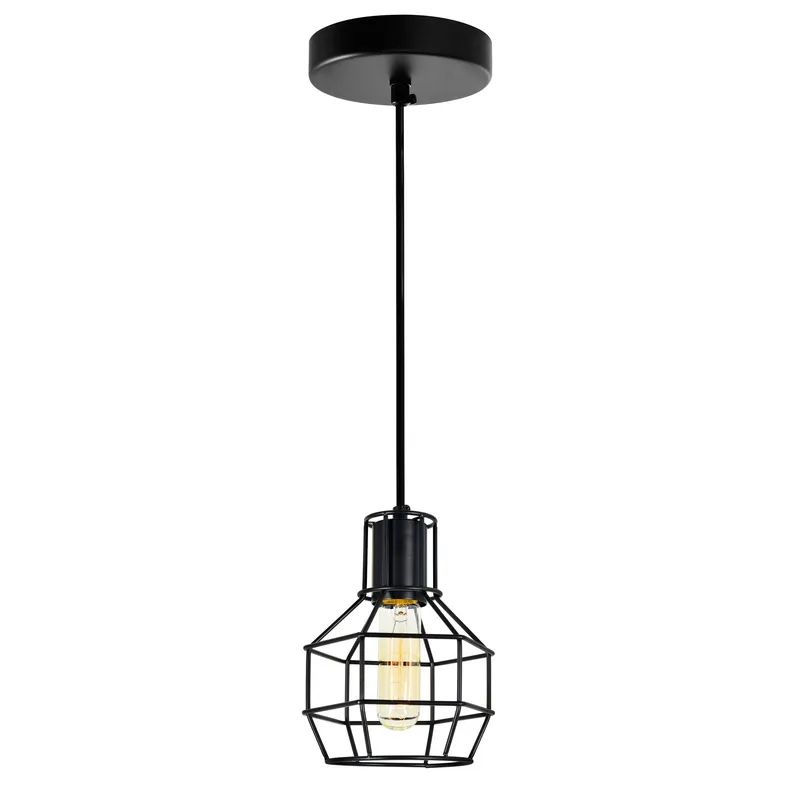 Secure 1 Light 6in Black Mini Pendant — CWI Lighting LED Pendant Lights  
