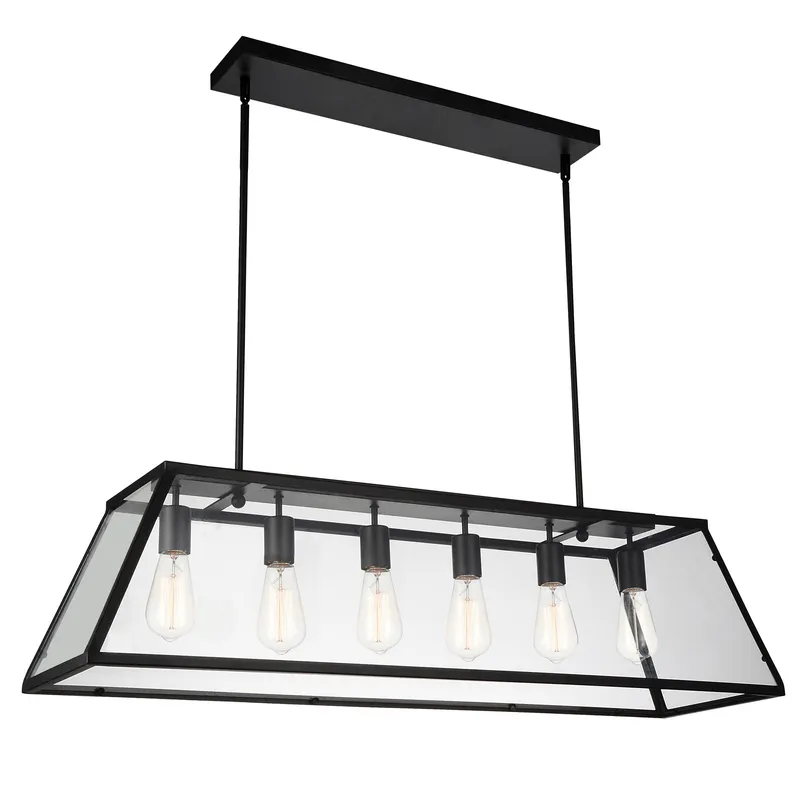 Alyson 6 Light Black Chandelier — CWI Lighting LED Pendant Lights  