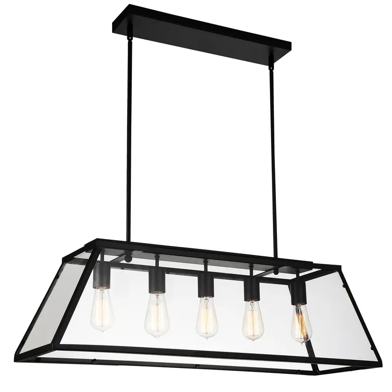 Alyson 5 Light Black Chandelier — CWI Lighting LED Pendant Lights  