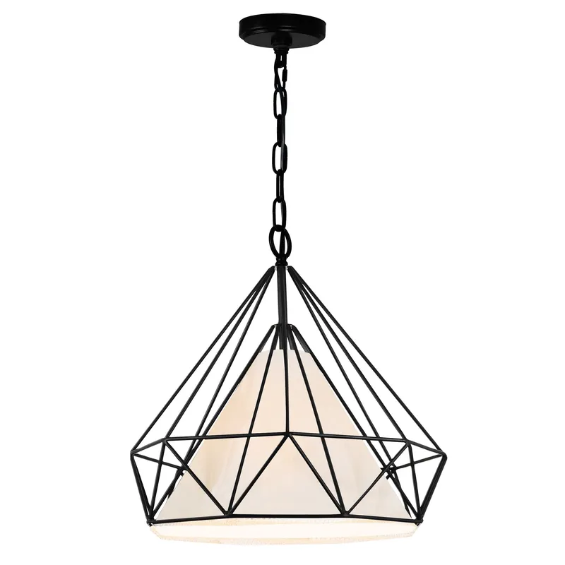 Diamond 1 Light 20in Black Down Pendant — CWI Lighting LED Pendant Lights  