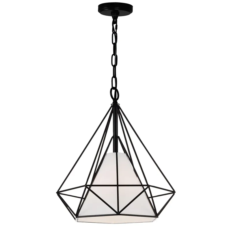 Diamond 1 Light 18in Black Down Pendant — CWI Lighting LED Pendant Lights  