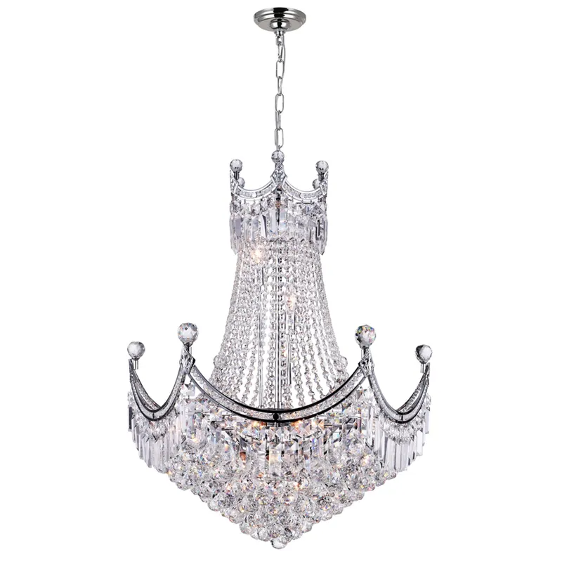 Amanda 15 Light Down Chandelier With Chrome Finish — CWI Lighting LED Pendant Lights  