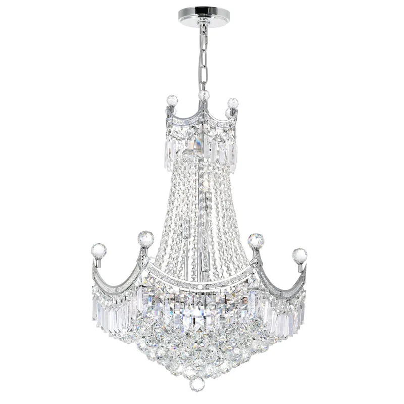 Amanda 11 Light Down Chandelier With Chrome Finish — CWI Lighting LED Pendant Lights  