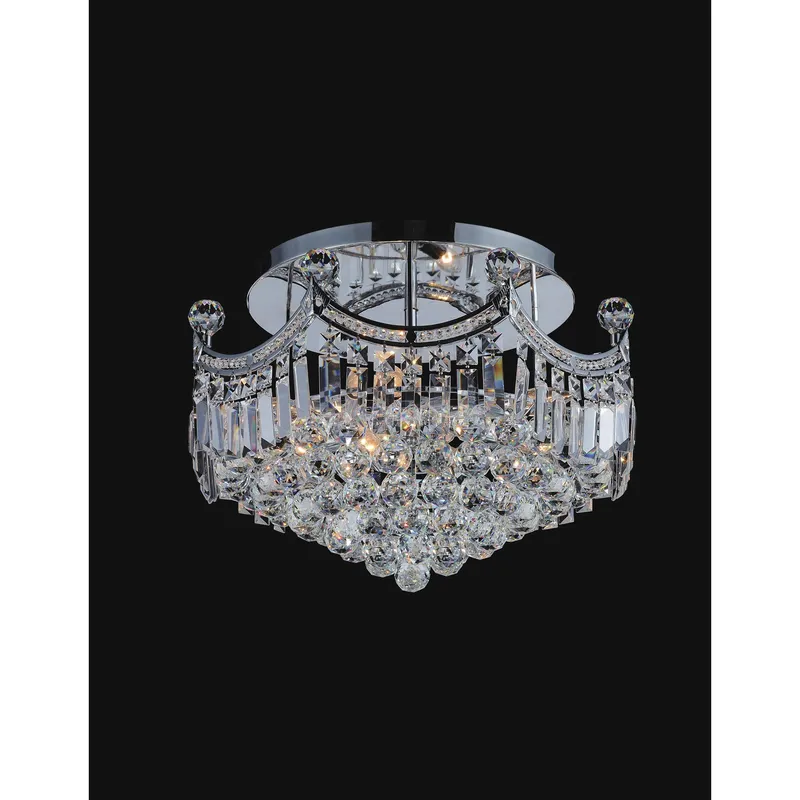 Amanda 8 Light Flush Mount With Chrome Finish — CWI Lighting LED Ceiling Lights  