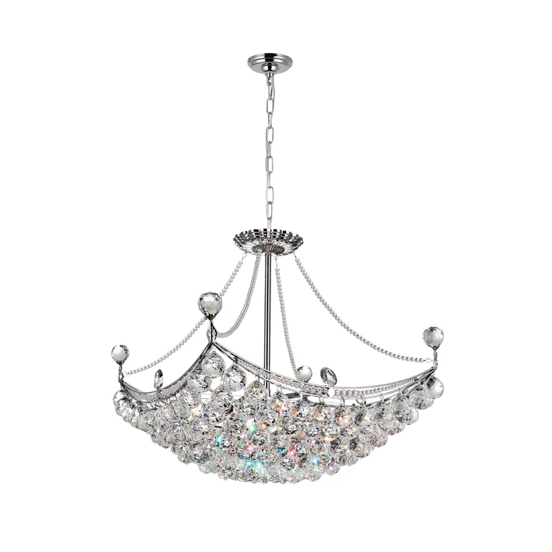 Jasmine 8 Light Down Chandelier With Chrome Finish — CWI Lighting LED Pendant Lights  