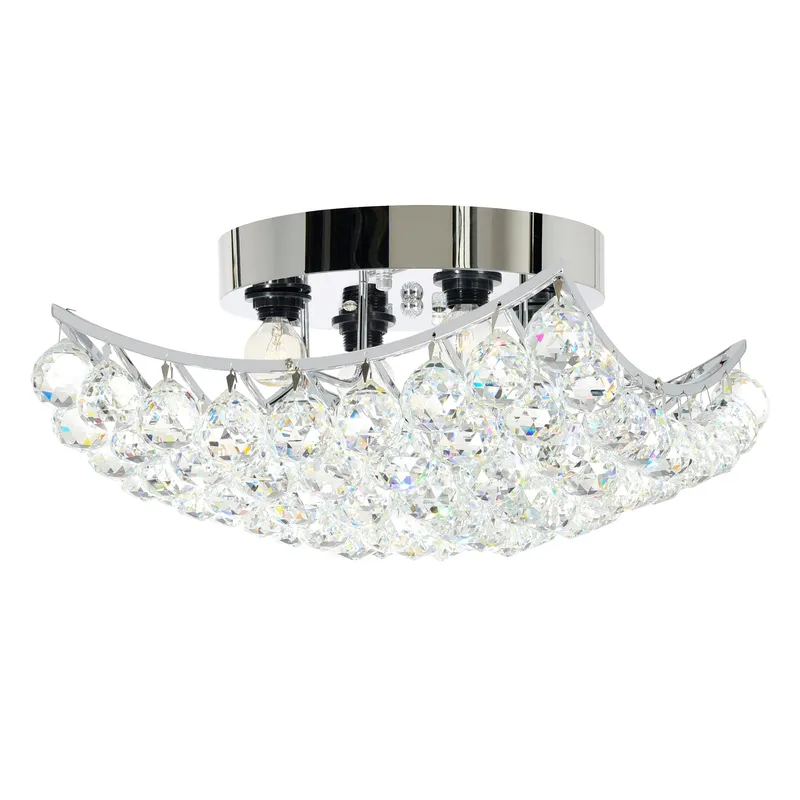 Queen 4 Light Flush Mount With Chrome Finish — CWI Lighting LED Ceiling Lights  