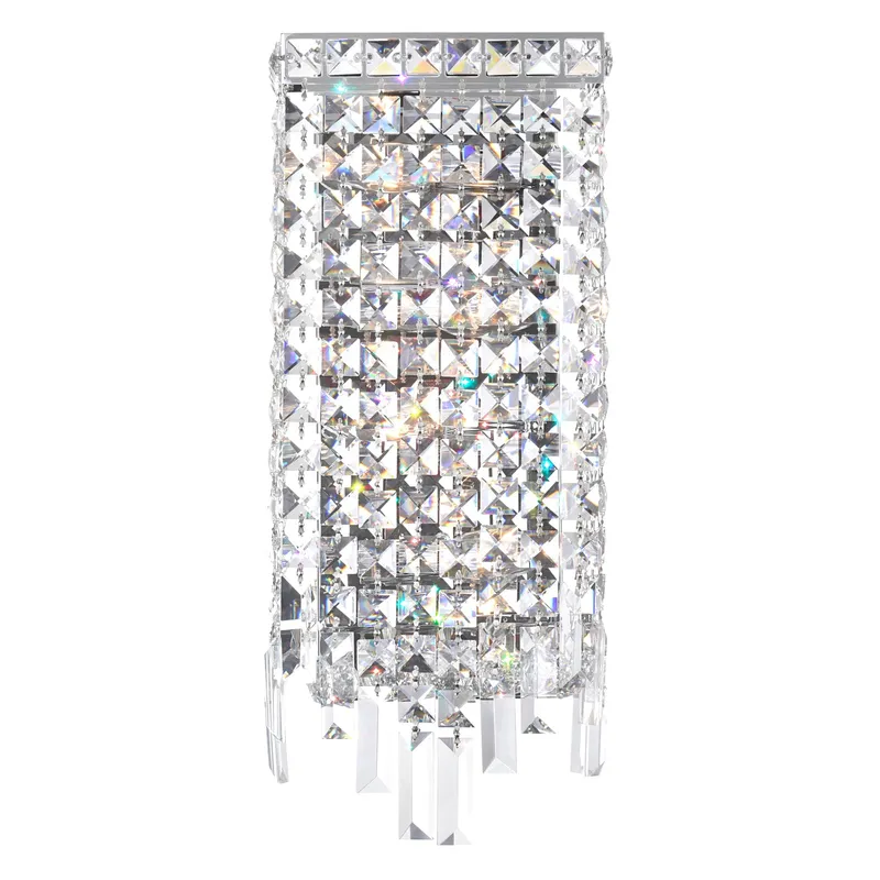 Colosseum 4 Light 5in Chrome Wall Sconce with Crystals — CWI Lighting LED Wall Lights  