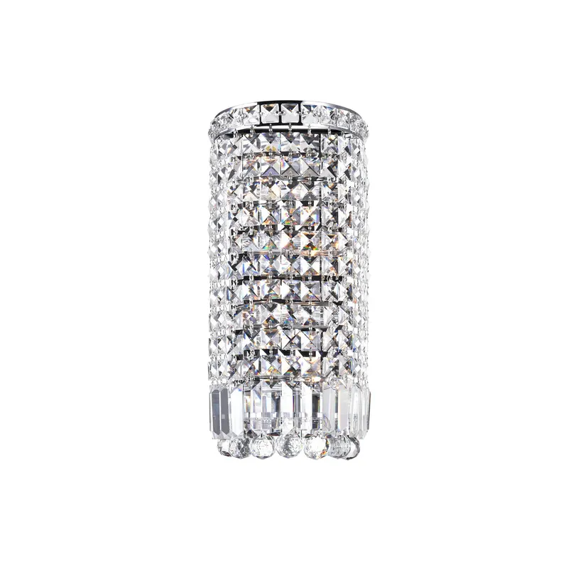 Colosseum 4 Light 6in Chrome Bathroom Sconce with Crystals — CWI Lighting LED Wall Lights  