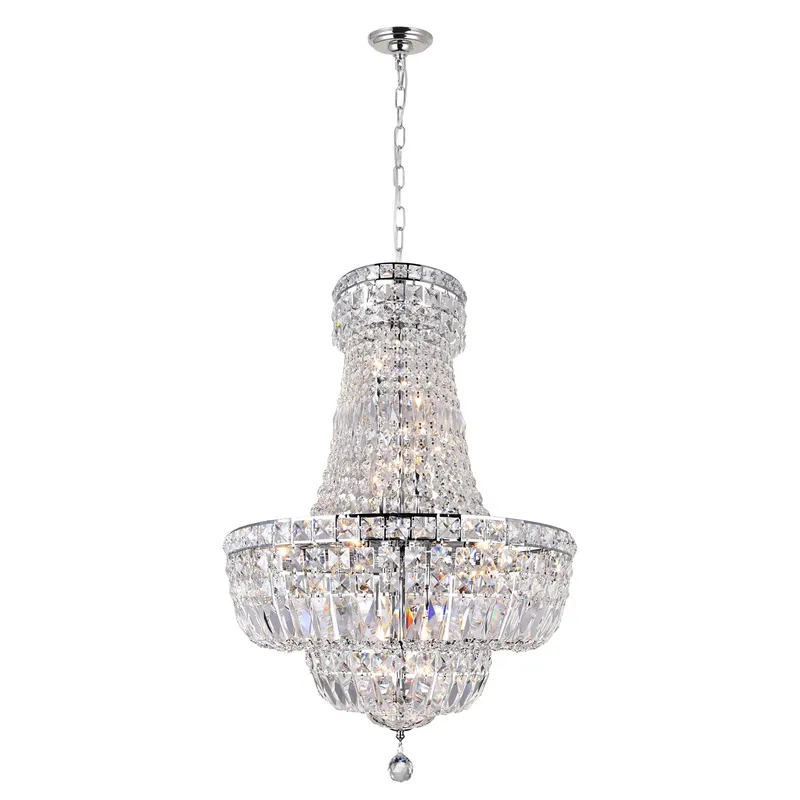 Stefania 13 Light Chrome Chandelier — CWI Lighting LED Pendant Lights  