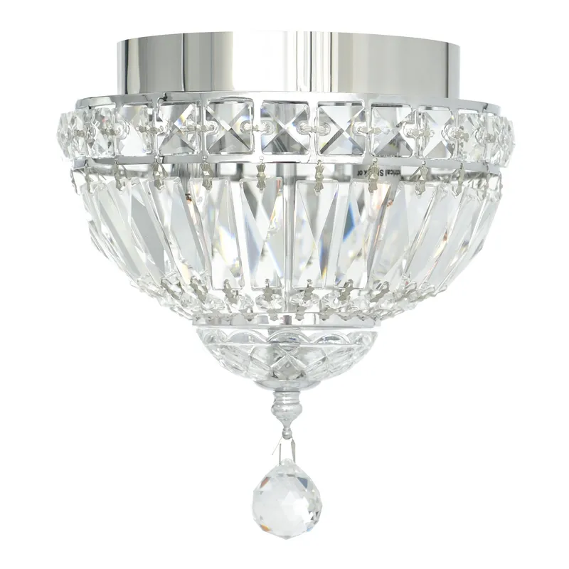 Stefania 2 Light Chrome Flush Mount — CWI Lighting LED Ceiling Lights  