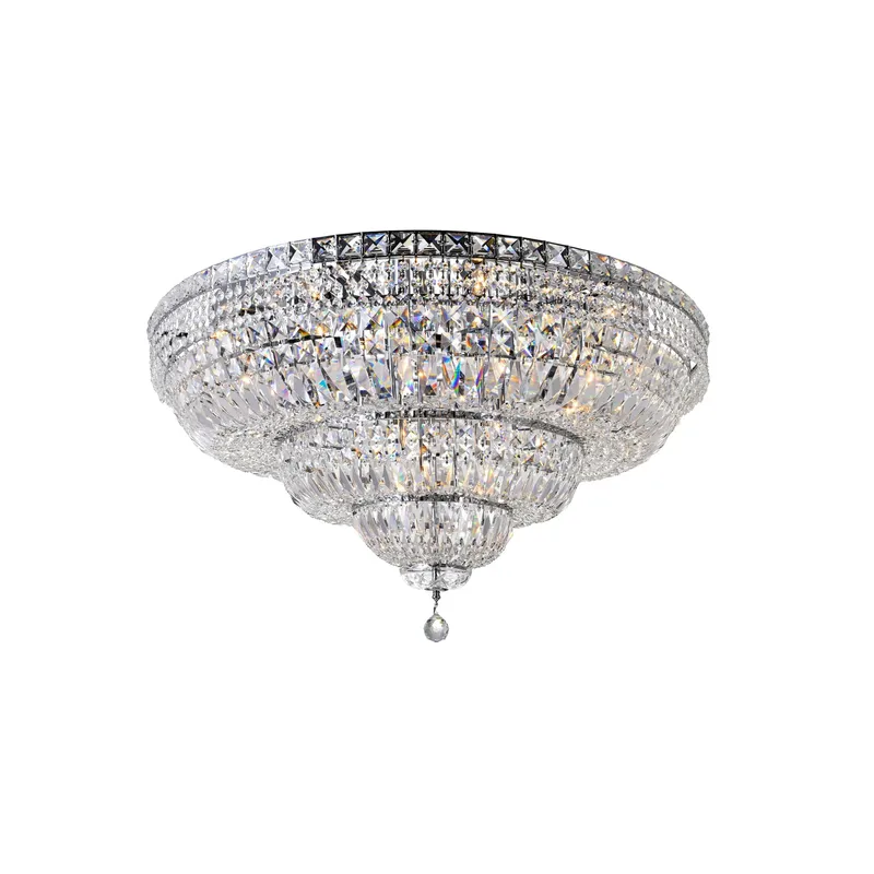 Stefania 21 Light Chrome Flush Mount — CWI Lighting LED Ceiling Lights  