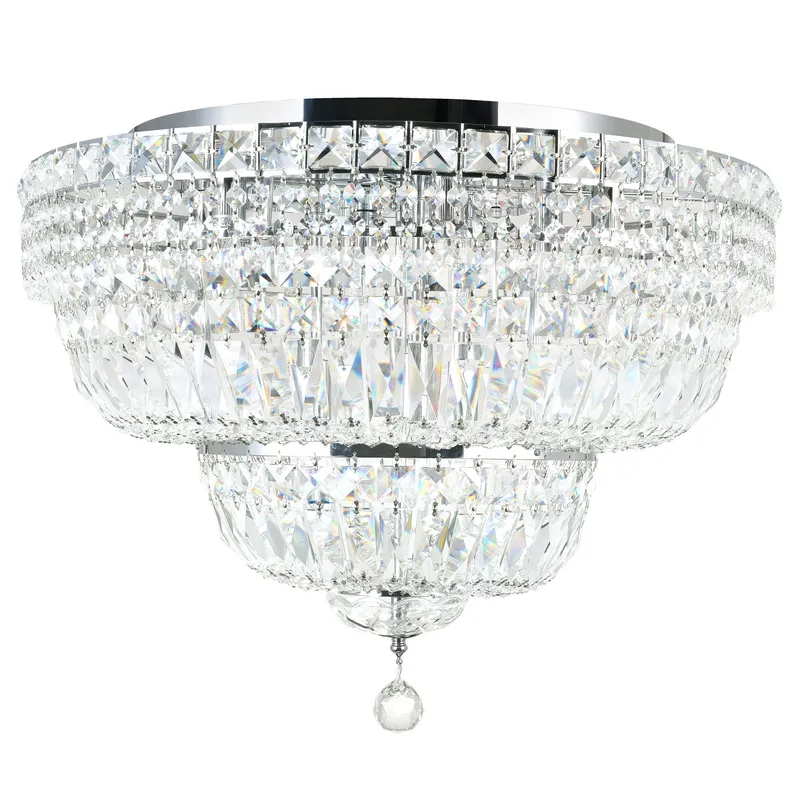 Stefania 16 Light Chrome Flush Mount — CWI Lighting LED Ceiling Lights  