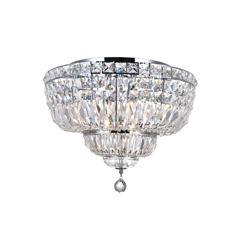 Stefania 8 Light Chrome Flush Mount — CWI Lighting LED Ceiling Lights  