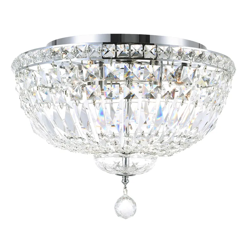 Stefania 5 Light Chrome Flush Mount — CWI Lighting LED Ceiling Lights  