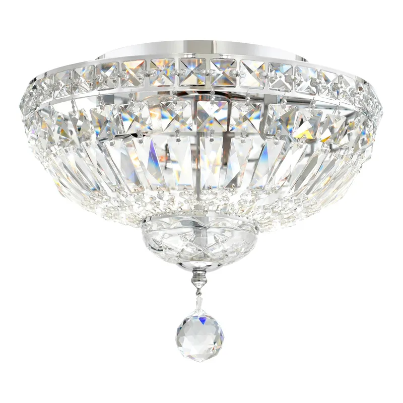 Stefania 3 Light Chrome Flush Mount — CWI Lighting LED Ceiling Lights  