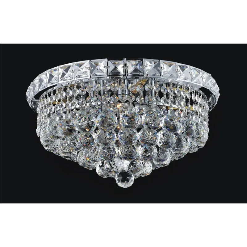 Luminous 4 Light 14in Chrome Flush Mount — CWI Lighting LED Ceiling Lights  