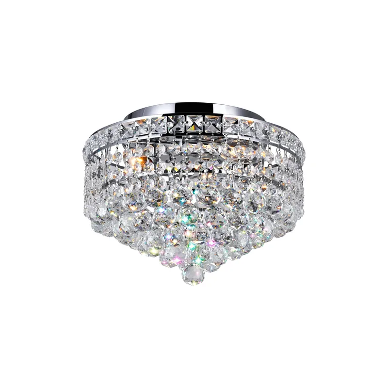 Luminous 3 Light 12in Chrome Flush Mount — CWI Lighting LED Ceiling Lights  