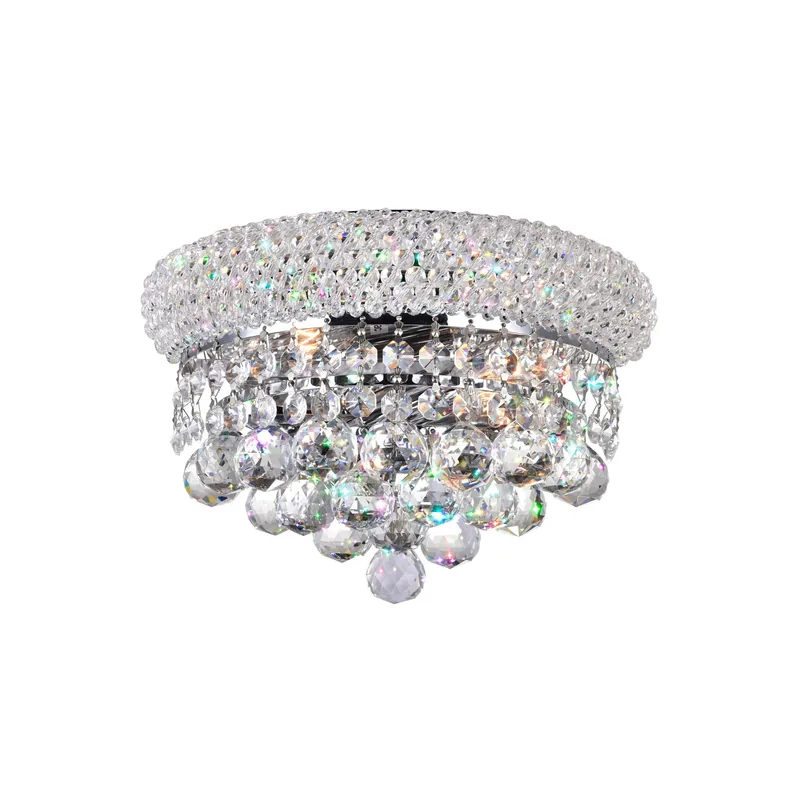 Empire 2 Light 12in Chrome Wall Sconce with Crystals — CWI Lighting LED Wall Lights  