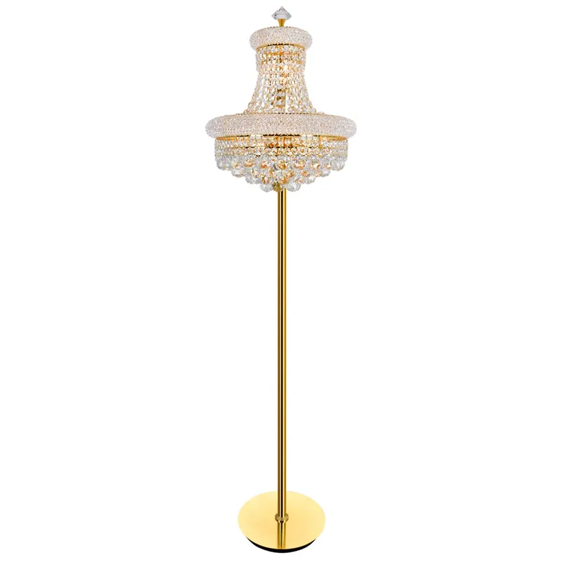 Empire 8 Light 18in Gold Floor Lamp with Crystals — CWI Lighting LED General Lighting  