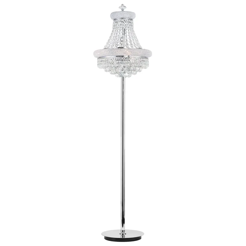 Empire 8 Light 18in Chrome Floor Lamp with Crystals — CWI Lighting LED General Lighting  