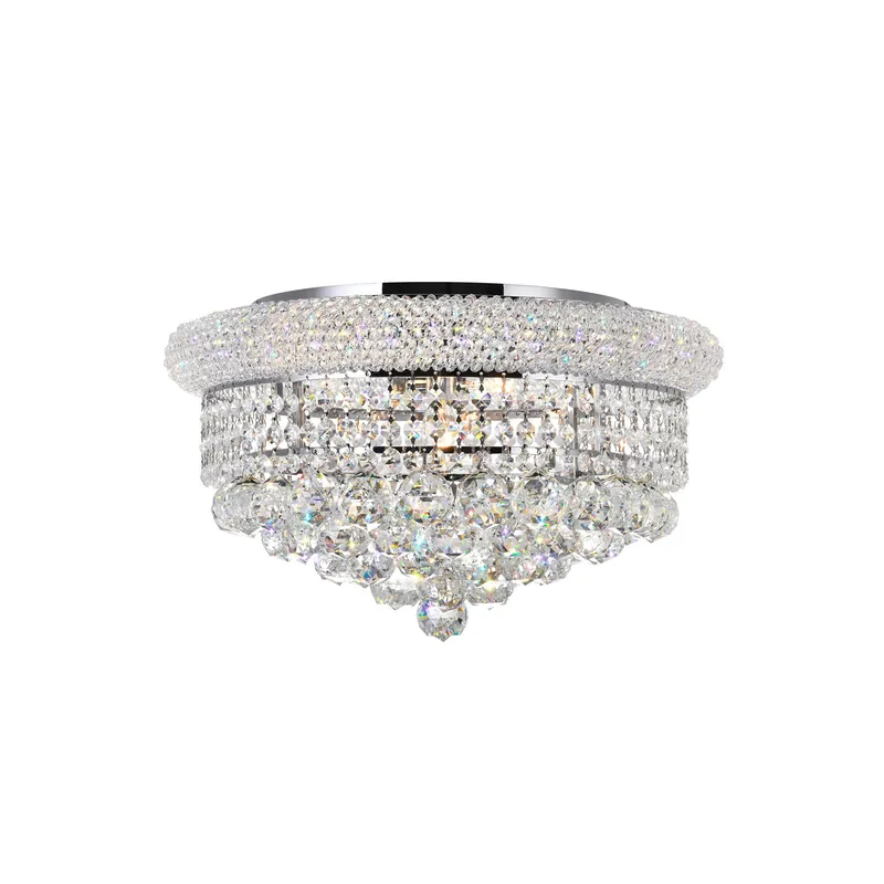 Empire 8 Light 20in Chrome Flush Mount with Crystals — CWI Lighting LED Ceiling Lights  