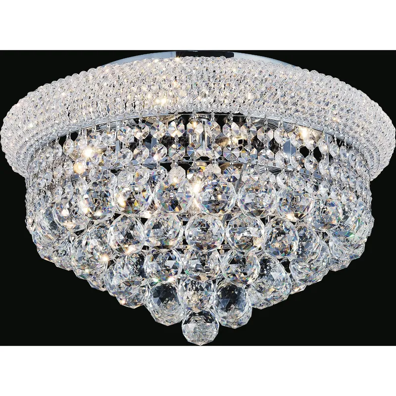 Empire 5 Light 18in Chrome Flush Mount with Crystals — CWI Lighting LED Ceiling Lights  