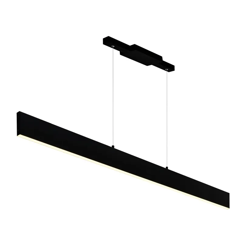 Krista Integrated LED 47in Satin Black Chandelier — CWI Lighting LED Pendant Lights  