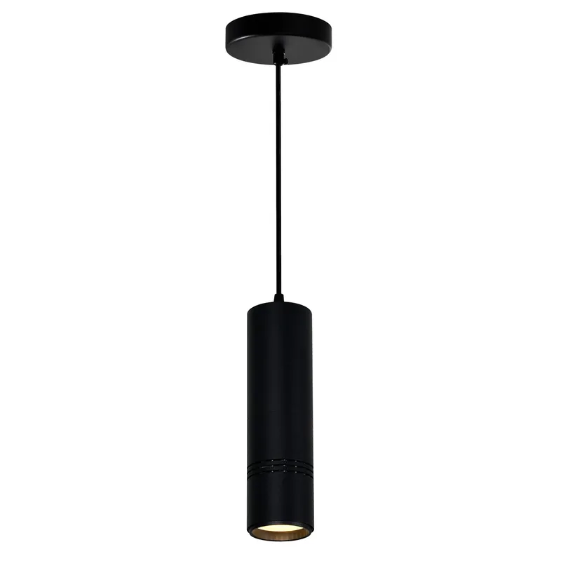 Stowe LED Black & Wood Mini Pendant — CWI Lighting LED Pendant Lights  