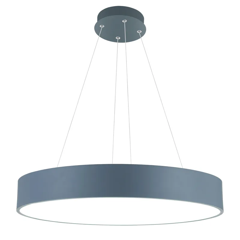 Arenal LED Drum Shade Pendant With Gray & White Finish — CWI Lighting LED Pendant Lights  